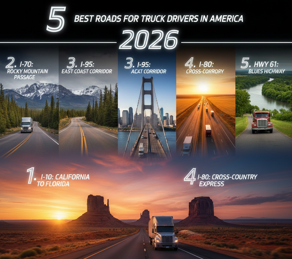 5 Best Roads for Truck Drivers in America 2026